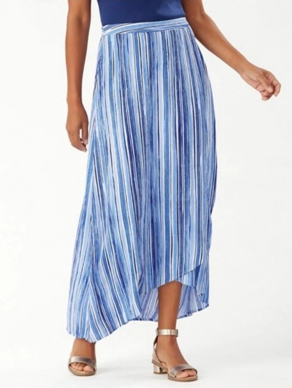Tommy Bahama Blue and White Striped Maxi Skirt